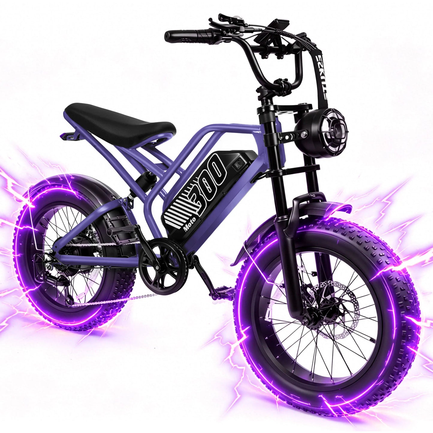 ESKUTE V300 Electric Dirt Bike, 35MPH,52V20.8Ah Battery, 20" x4.0 Fat Tire,1500W, 7-Speed Dual Suspension Motorcycle, 80 Mil