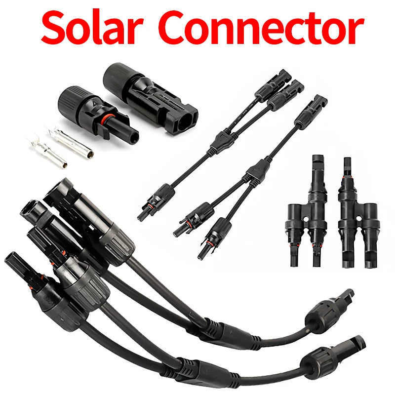 Photovoltaic Solar PV Connector Kit - Y/T Type, 30A 1000V, 3/4/5/6/7 Way Branch, for PV/MC Cable 2.5/4/6mm², Battery Module