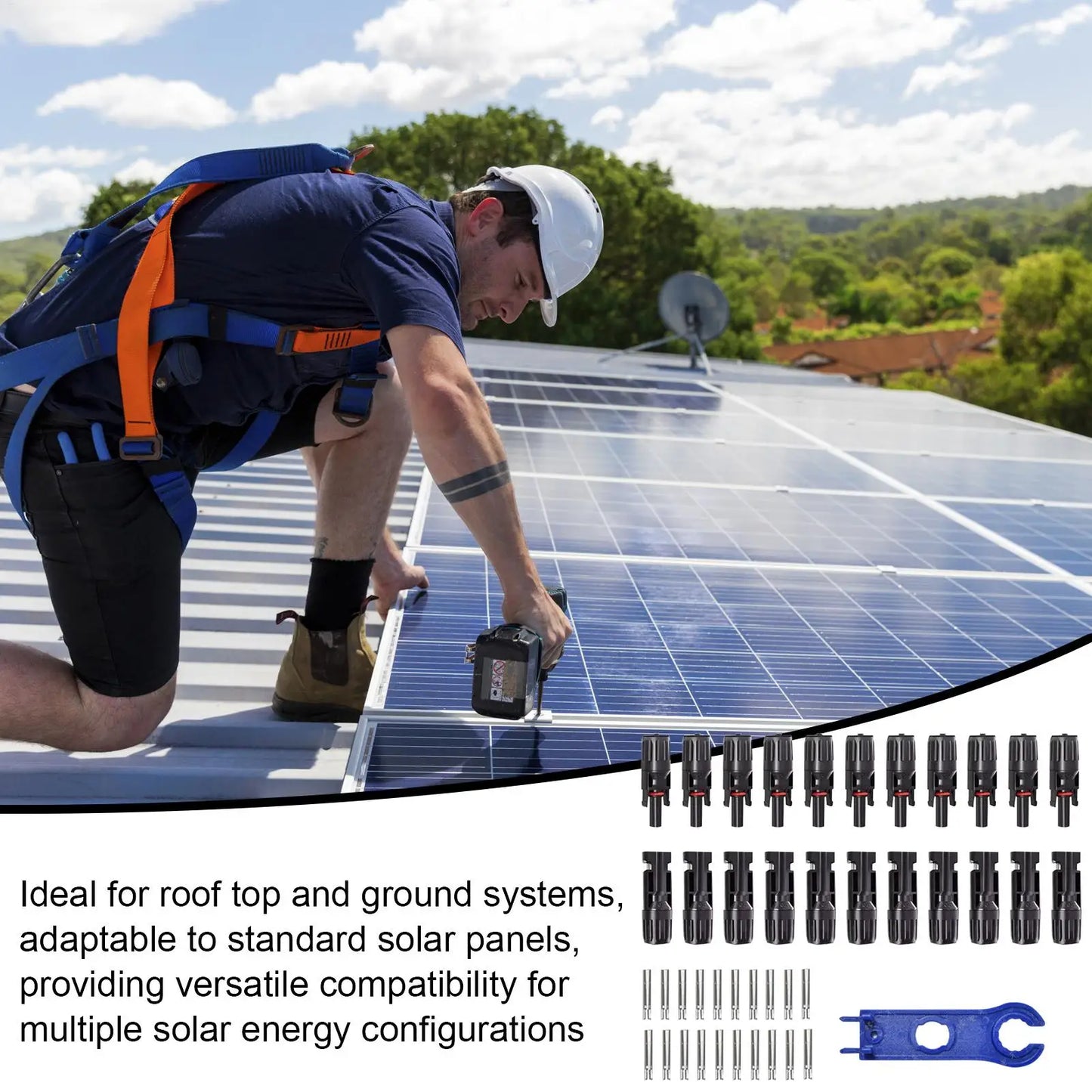 10pcs Solar Connectors 1000V 30ASolar Panel Branch PV Connectors Photovoltaic Connect solar MC4 Waterproof Kit