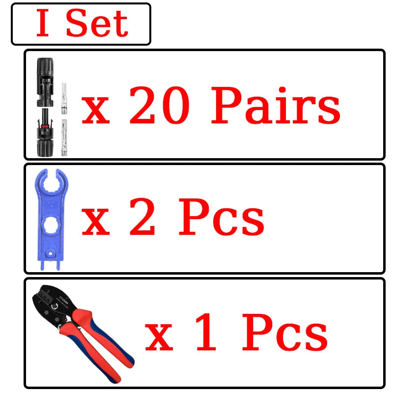 Photovoltaic Solar PV Connector Kit - Y/T Type, 30A 1000V, 3/4/5/6/7 Way Branch, for PV/MC Cable 2.5/4/6mm², Battery Module