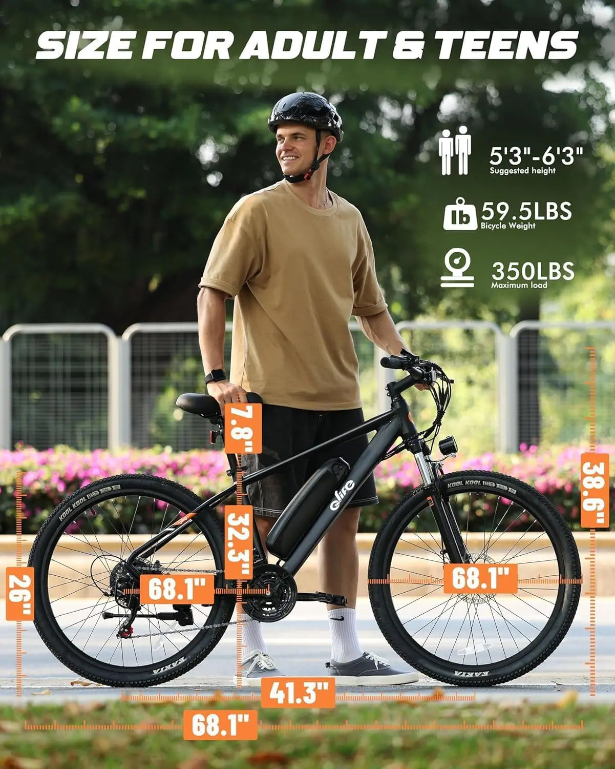 Racer Electric Bike for Adults - 21-Speed Mountain Lightweight Ebike with Peak 1000W/750W 25MPH/22MPH Brushless Motor, 375Wh Rem