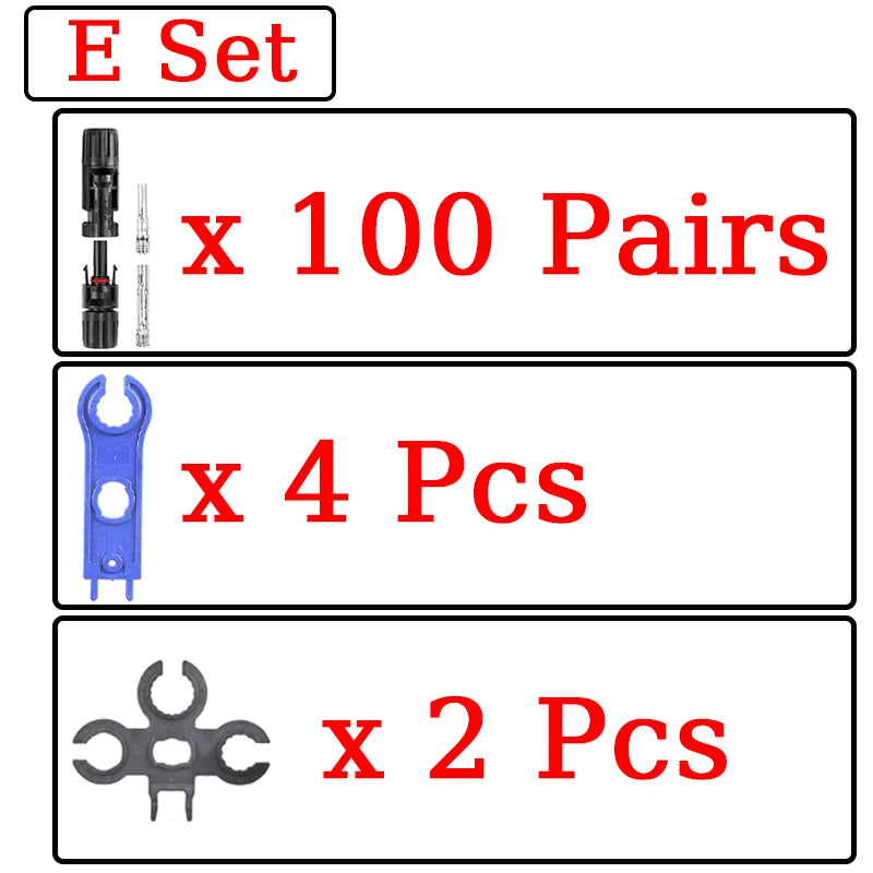 Photovoltaic Solar PV Connector Kit - Y/T Type, 30A 1000V, 3/4/5/6/7 Way Branch, for PV/MC Cable 2.5/4/6mm², Battery Module