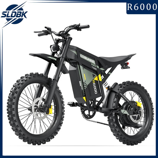 SLDBK R6000 Electric Dirt Bike Adult Electric Mountain Bike 6000W Motor 60V 30AH Ebike Off-Road Dual Suspension Electric Bicycle