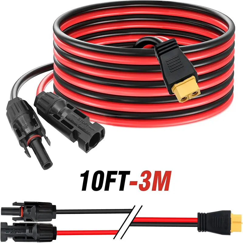 12AWG Solar Rubber-coated XT60 Connector To MC-4 Female Energy Storage Power Charging Cable XT60 Solar Panel Cable