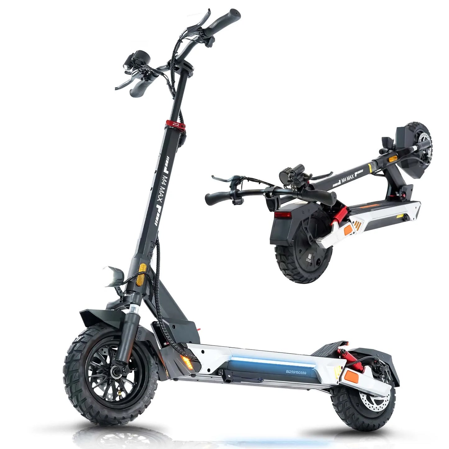 Electric Scooter for Adults, 2000W Motor, 48V 20.8Ah Battery, 40 Miles Range, Dual Disc Brakes, 10" Tires, Foldable