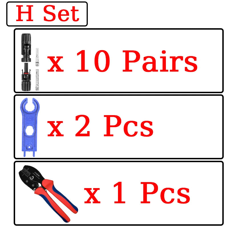 Photovoltaic Solar PV Connector Kit - Y/T Type, 30A 1000V, 3/4/5/6/7 Way Branch, for PV/MC Cable 2.5/4/6mm², Battery Module