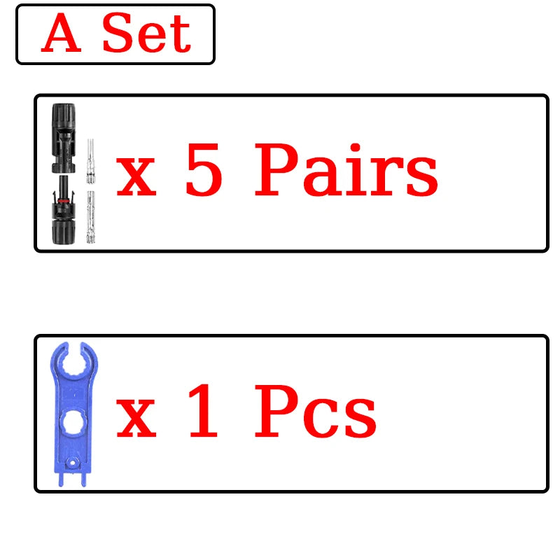 Photovoltaic Solar PV Connector Kit - Y/T Type, 30A 1000V, 3/4/5/6/7 Way Branch, for PV/MC Cable 2.5/4/6mm², Battery Module