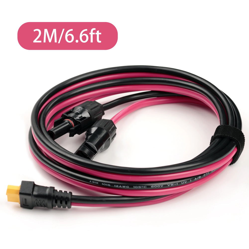 XT60 Female to Solar Panel Connector 12AWG Power Cord Energy Storage Charging Cable Photovoltaic Cells Solar System Accessories
