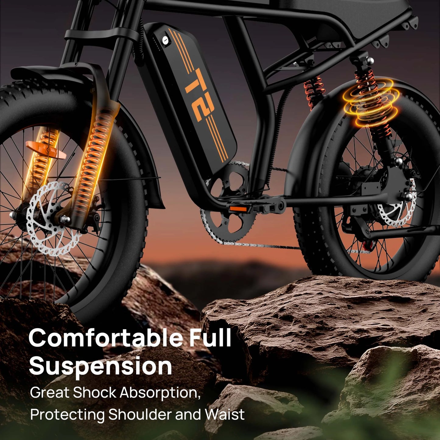 URLIFE T2 1500W E-Bike 48V 15.6Ah Battery 28MPH 100Mi Range 20X4" Fat Tire Free Shipping