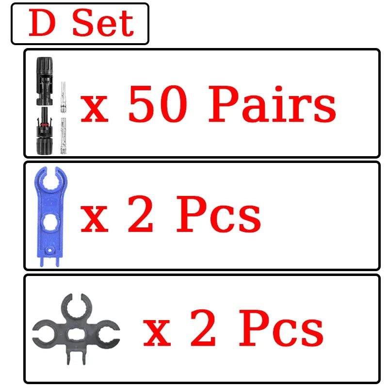 Photovoltaic Solar PV Connector Kit - Y/T Type, 30A 1000V, 3/4/5/6/7 Way Branch, for PV/MC Cable 2.5/4/6mm², Battery Module