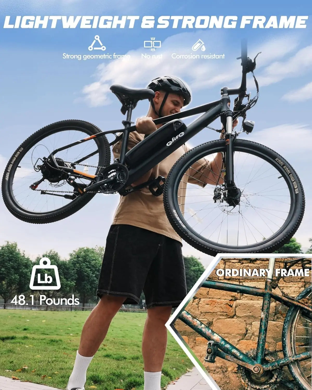 Racer Electric Bike for Adults - 21-Speed Mountain Lightweight Ebike with Peak 1000W/750W 25MPH/22MPH Brushless Motor, 375Wh Rem