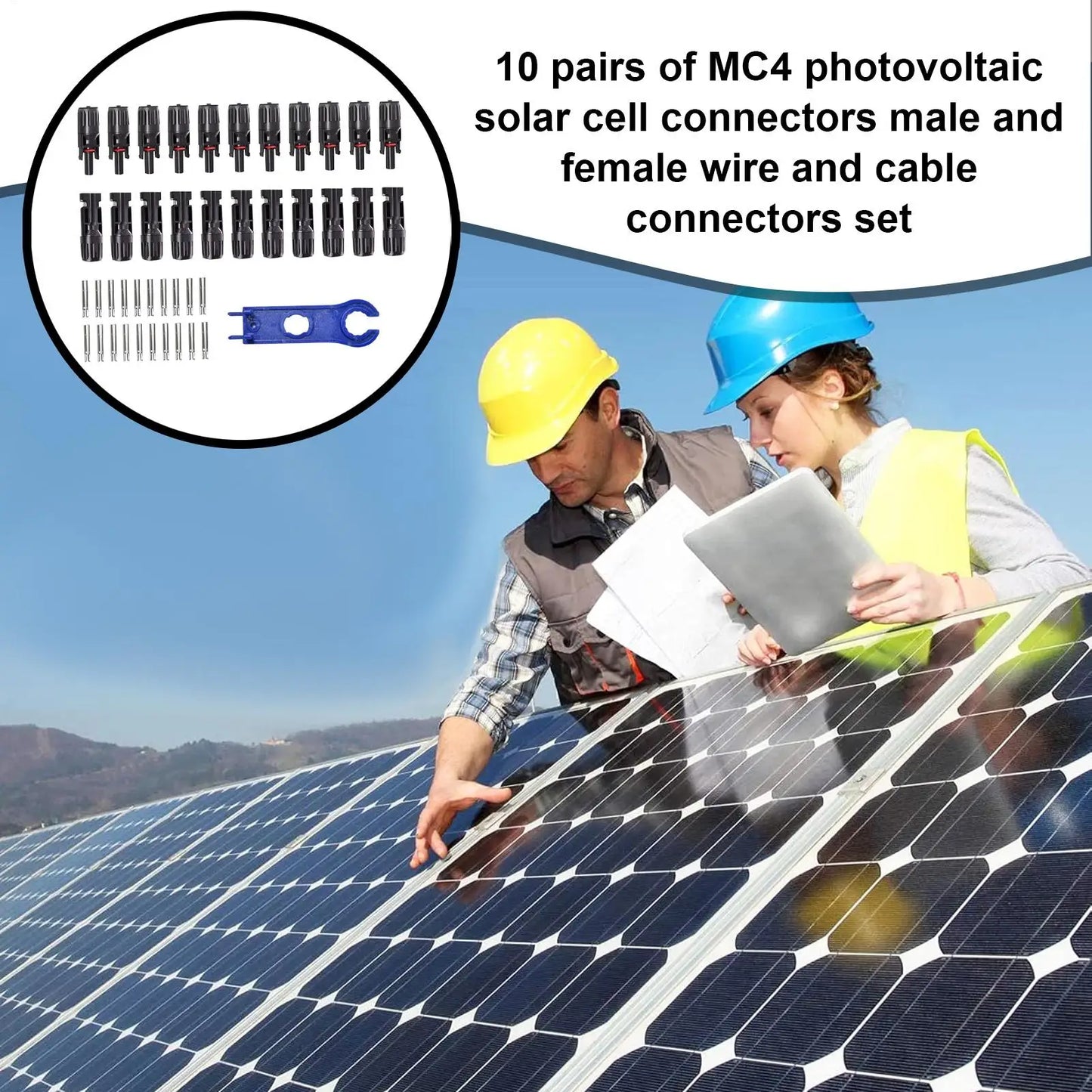 10pcs Solar Connectors 1000V 30ASolar Panel Branch PV Connectors Photovoltaic Connect solar MC4 Waterproof Kit