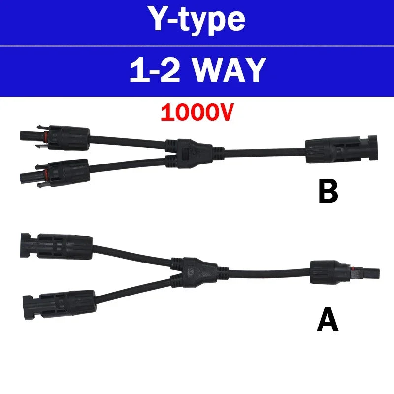Photovoltaic Solar PV Connector Kit - Y/T Type, 30A 1000V, 3/4/5/6/7 Way Branch, for PV/MC Cable 2.5/4/6mm², Battery Module