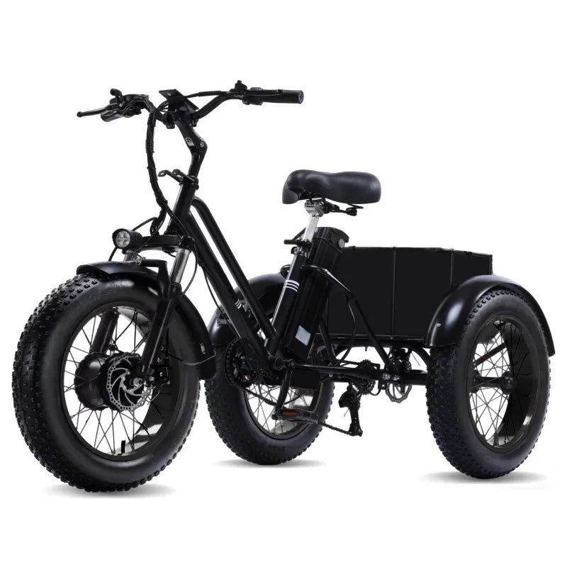 PEAK 1000W Foldable Electric Trike for Adults 50-Mile Range 48V 15AH Removable Battery&7-Speed Gearing 20"X4.1"Fat Tire Tricycle