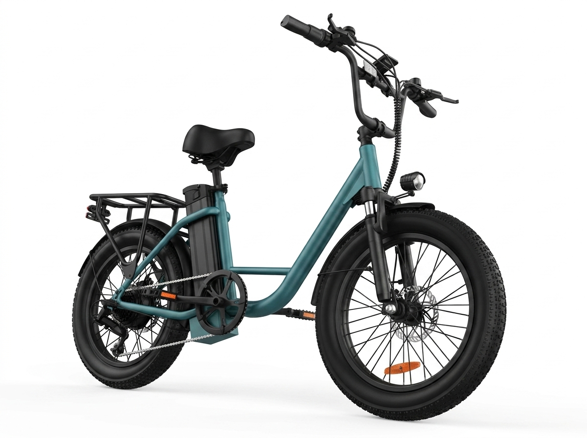 URLIFE 1000W E20 Electric Bike | 48V 13Ah Removable Battery, 28MPH, 20''X3" Fat Tire, 7-Speed E-Bike with Dual Disc Brake